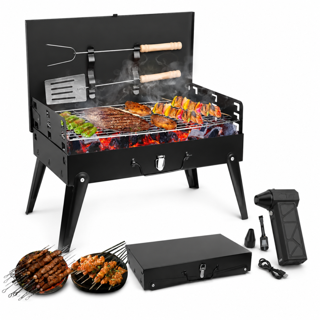 COMBO ESPECIAL: Parrilla Portátil Plegable de Acero™ + Soplador de Aire de Regalo [ÚLTIMAS UNIDADES]