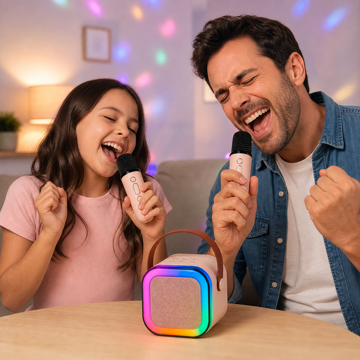 KARAOKE GO PRO® PARLANTE PORTÁTIL CON 2 MICRÓFONOS INALÁMBRICOS ¡Karaoke donde quieras! - Image 2