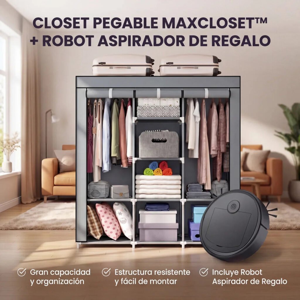 Closet Plegable Multiuso MaxCloset™ + Robot Aspirador MaxClean 3 en 1 [ULTIMAS UNIDADES]