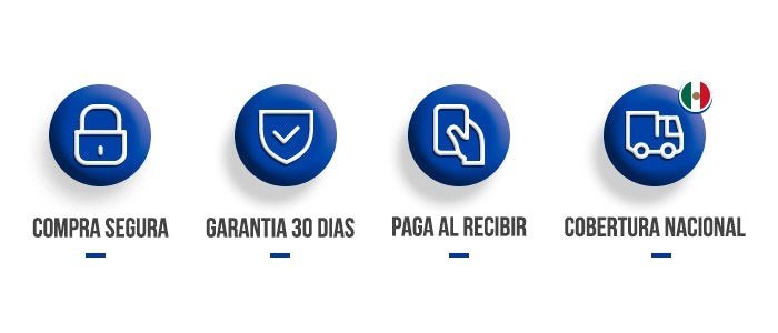 Compra segura · Garantía · Paga al recibir · Cobertura nacional en México