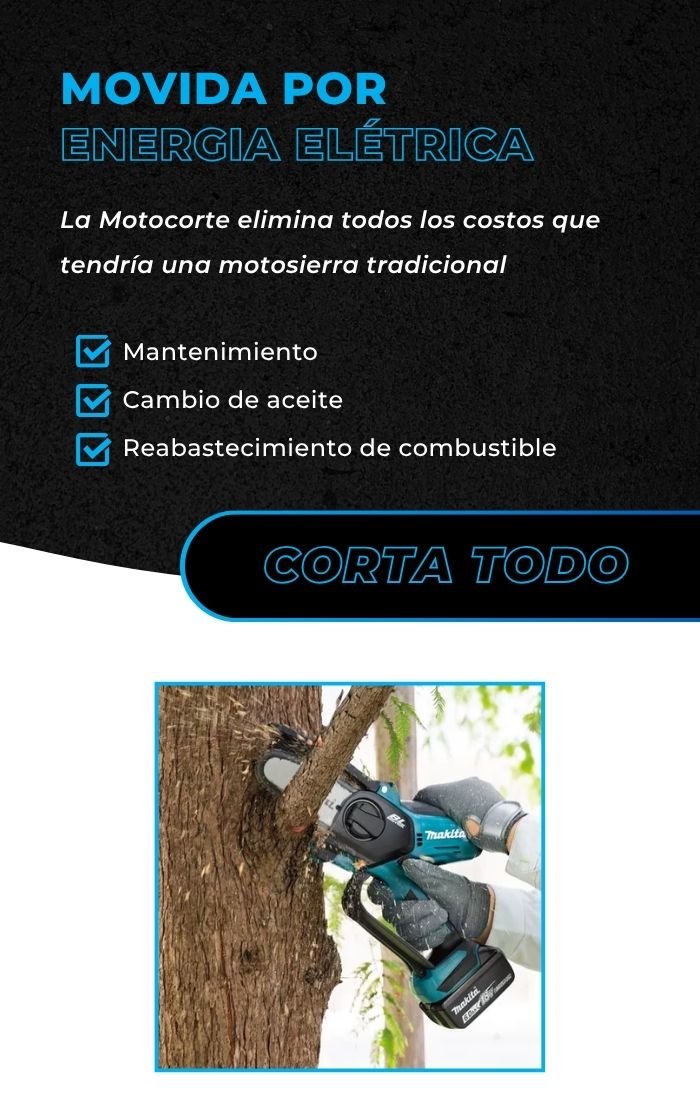 Movida por energía eléctrica: sin mantenimiento, sin cambio de aceite, sin combustible